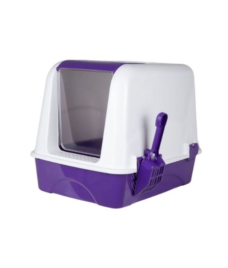 KÜÇÜK BOY KEDİ TUVALETİ MOR resmi